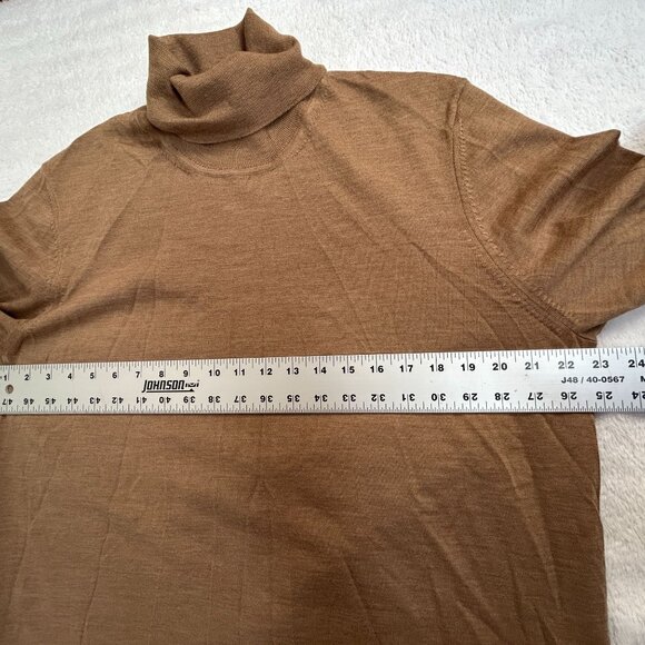 Boss Hugo Boss Mens Camel Italian Yarn Wool Turtleneck Sweater XXL Pullover - Picture 8 of 9